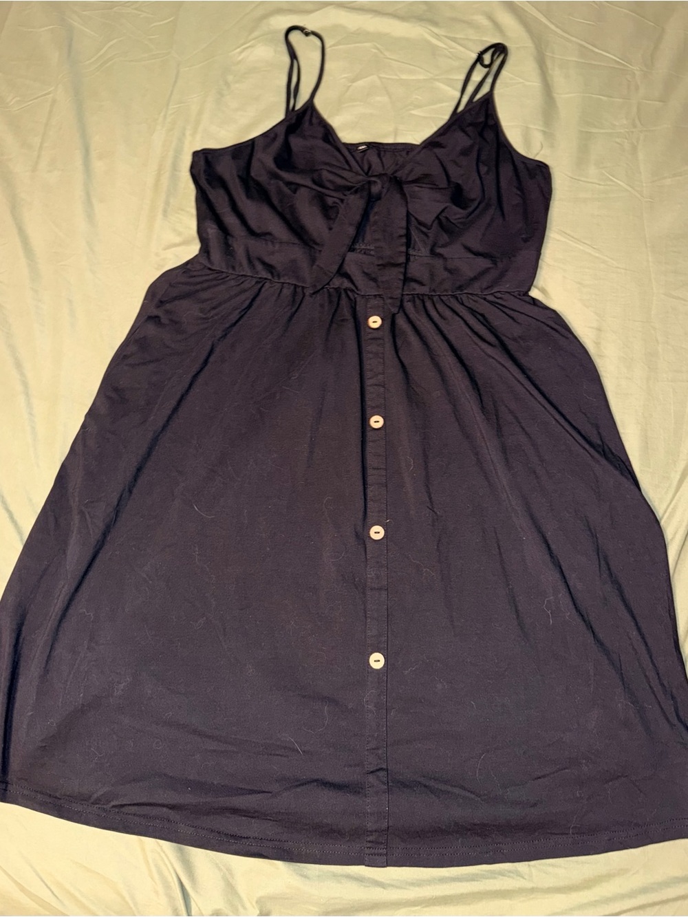 Women's Black front tie dress with pockets